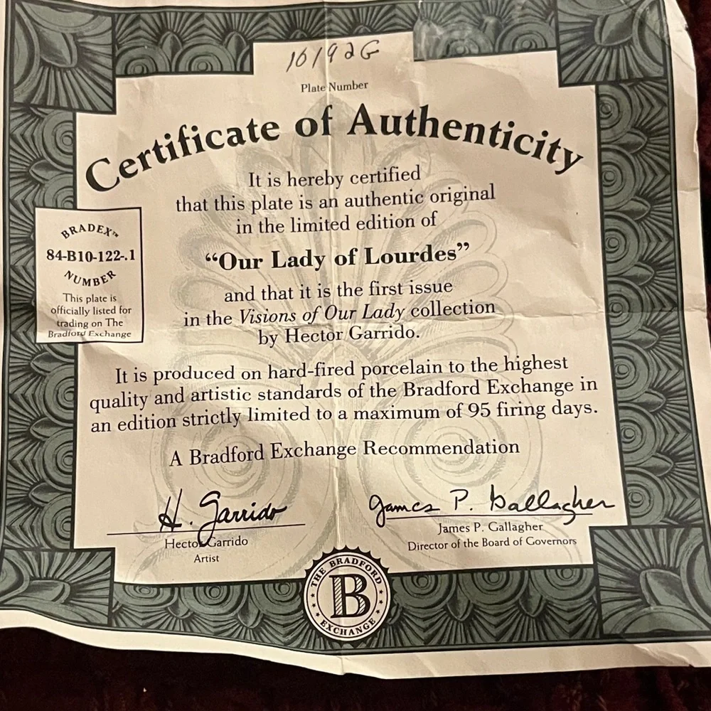 The Bradford Exchange Our Lady of Lourdes  Wall Art with Gold and Brown Frame - Picture 4 of 14